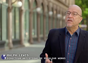 Video still from interview with Ralph Lewis, co-artistic director of Peculiar Works Project, in front of the Cooper Union, NYC.